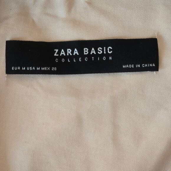 Zara Womens Lightweight Zip Up Snap Tab Sleeve Utility Jacket Beige Size Medium - Picture 2 of 14